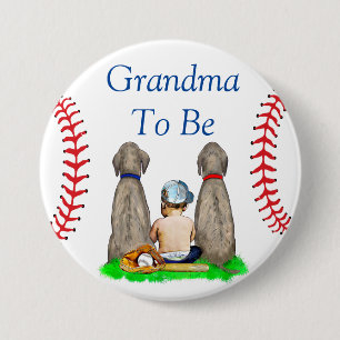 Oma naar Be Baseball Theme Boy's Baby shower Ronde Button 7,6 Cm