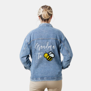 Oma naar Bee Baby shower Bruiloft Denim Jacket