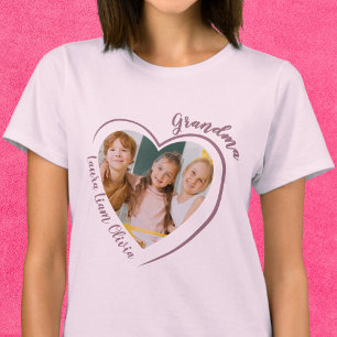 Oma namen kleinkinderen foto hart t-shirt