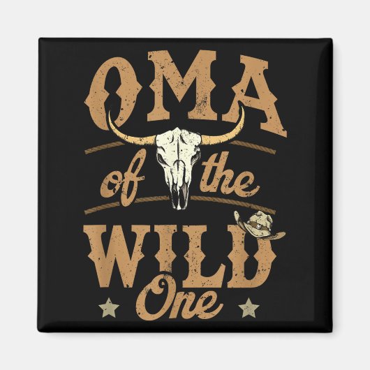 Oma Of The Wild One Cowboy Western Rodeo Party Mat Magneet (Voorkant)