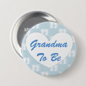 Oma om Baby shower Button blauw te zijn (Voorkant /achterkant)