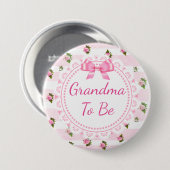 Oma om Baby shower Button Roze rozen te zijn (Voorkant /achterkant)