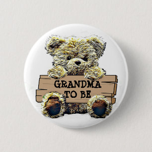 Oma om Baby shower Button te zijn