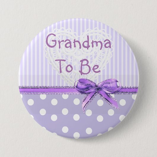 Oma om Baby shower Button te zijn: Paarse Bow (Voorkant)