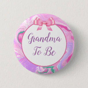 Oma om Baby shower roze en Paars te zijn Ronde Button 5,7 Cm