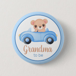 Oma om Beer Boy Baby shower Button