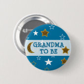 Oma om Blauwe en Gouden Button te zijn (Voorkant /achterkant)