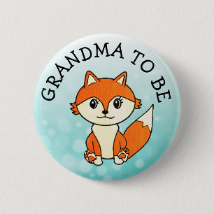 Oma om bosdieren te zijn Fox Baby shower Ronde Button 5,7 Cm