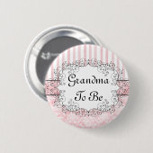 Oma om Button te zijn - Damascus & Stripes roze (Voorkant /achterkant)