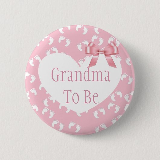 Oma om Button van roze Baby shower te zijn (Voorkant)
