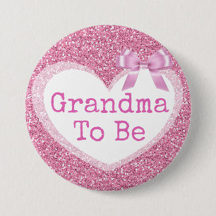 Oma om Button van roze Baby shower te zijn
