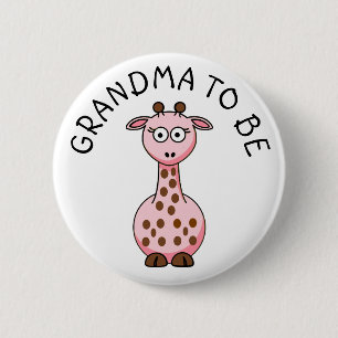Oma om de Baby shower van de Giraffe te zijn Ronde Button 5,7 Cm