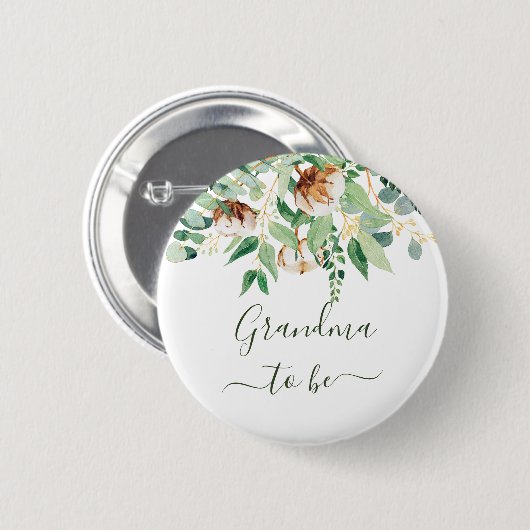 Oma om Eucalyptus Greenery Button te zijn (Voorkant /achterkant)