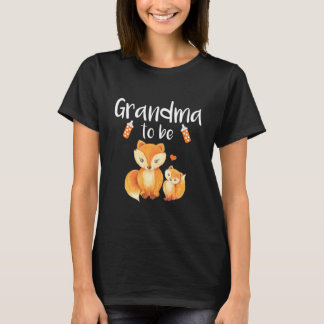 Oma om Fox Baby shower Cute Forest Animal te worde T-shirt