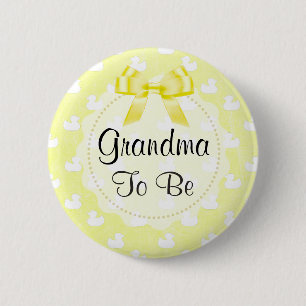 Oma om Gele Bow en baby Eenden Button te zijn