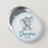 Oma om New Granny Baby Boy Shower Elephant Ronde Button 7,6 Cm (Voorkant /achterkant)