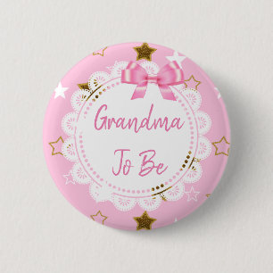 Oma om Pink en Gold Stars Button te zijn