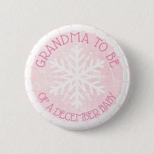 Oma om Pink Winter December Baby Button te worden
