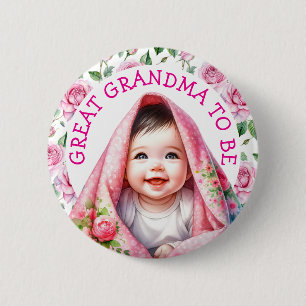 Oma om te zijn Floral Baby shower Ronde Button 5,7 Cm