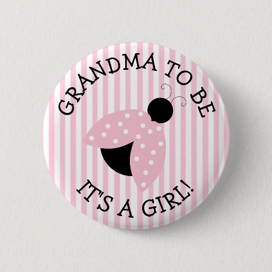 "Oma om te zijn" Roze Button van Baby shower met L (Voorkant)