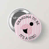 "Oma om te zijn" Roze Button van Baby shower met L (Voorkant /achterkant)