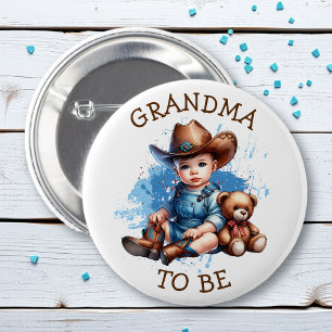 Oma om te zijn Western Cowboy-Baby shower Ronde Button 5,7 Cm