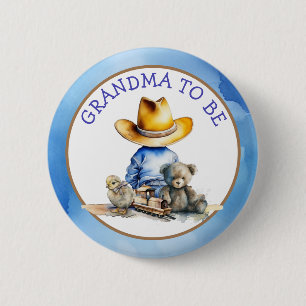 Oma om van een Lil' Cowboy te zijn   BABY SHOWER Ronde Button 5,7 Cm