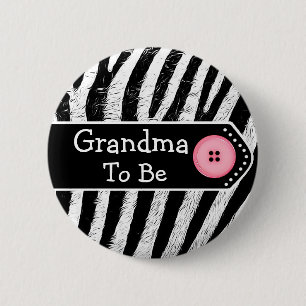 Oma om Zebra te zijn Print Baby shower Ronde Button 5,7 Cm
