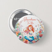 Oma om zeemeermin Baby shower Ronde Button 5,7 Cm (Voorkant /achterkant)