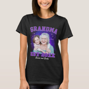 Oma op maat gemaakte foto-bootlegrap Moederdag T-shirt