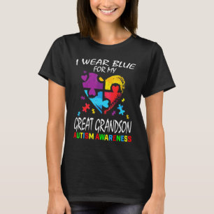 Oma Opa Blauw Voor Mijn Achterkleinzoon Autisme T-shirt