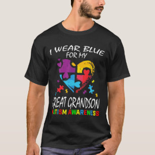 Oma Opa Blauw Voor Mijn Achterkleinzoon Autisme T-shirt
