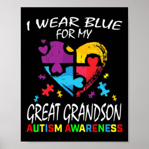 Oma Opa Blauw Voor Mijn Oudere Kleinzoon Autisme Poster