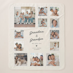 Oma & Opa Fotocollage Cadeau – We houden van julli Sherpa Deken