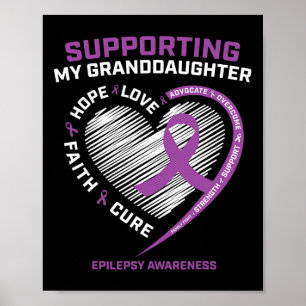 Oma Opa Gift Paarse Kleindochter Epilepsie Poster