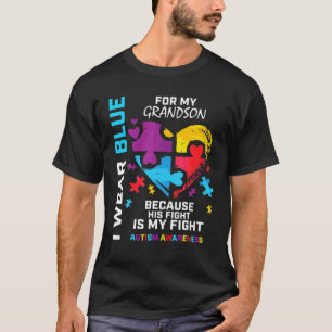 Oma opa ik Draag blauw voor mijn kleinzoon autisme T-shirt