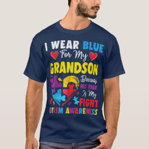 Oma opa ik Draag blauw voor mijn kleinzoon autisme T-shirt