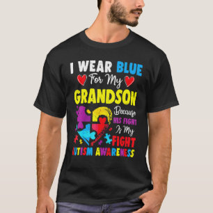 Oma Opa Ik Draag Blauw Voor Mijn Kleinzoon Autisme T-shirt