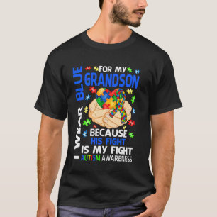 Oma Opa Ik Draag Blauw Voor Mijn Kleinzoon Autisme T-shirt