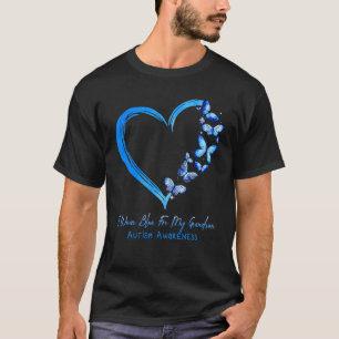 Oma opa ik draag blauw voor mijn kleinzoon autisme t-shirt