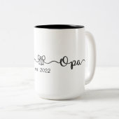 Oma & Opa Tweekleurige Koffiemok (Voorkant rechts)