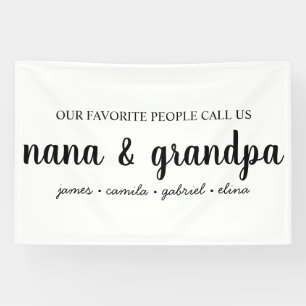 Oma & Opa's Cadeau, Oma, Opa, Grootouders Spandoek
