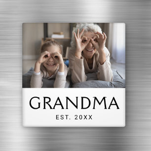 Oma Opgericht Foto Cadeau Magneet