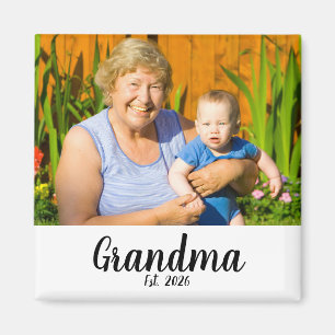 Oma Opgericht Foto Cadeau Magneet