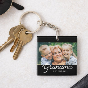 Oma Opgericht Script Foto Cadeau Sleutelhanger