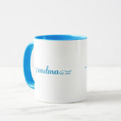 Oma opgericht | Twee Tone Blauw & Wit Mok (Voorkant links)