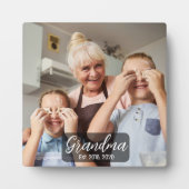 Oma Opgericht Wit script foto Fotoplaat (Voorkant)