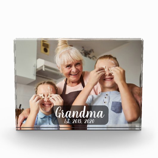 Oma Oprichtte Witte Script Foto (Voorkant)