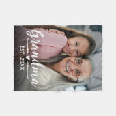 Oma Oprichtte Witte Script Foto Fleece Deken (Voorkant (Horizontaal))