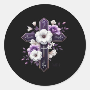 Oma Pasen Kruis God Religieus Geloof Gebaseerde Cl Ronde Sticker